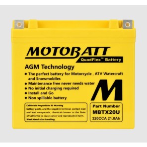MOTOBATT, MBTX20UH  310CCA, 22AH. 175x87x155 AGM