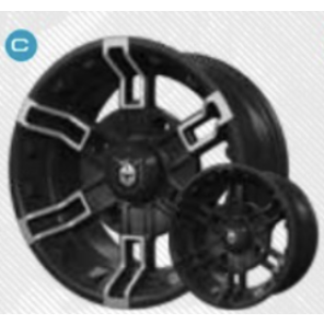 WHEEL-14X8 -9 BUCKLE CST FLBLK