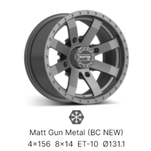 URA - RAPTOR 8X14 BC,GUN METAL,  4X156 ET-10 131,1
